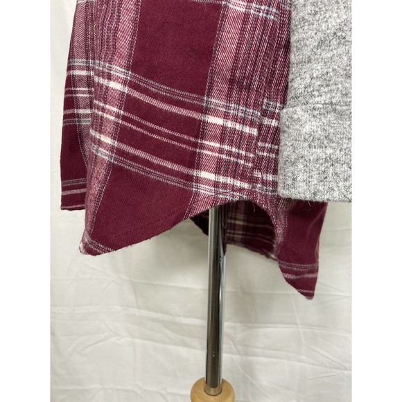 Make + Model Women XXS Snap Button Flannel Purple Plaid Long Sleeve - Picture 5 of 11